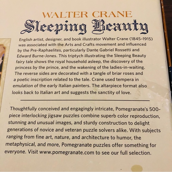 Puzzle: Pomegranate Artpiece Puzzle - Walter Crane Sleeping Beauty, 500 Piece - Picture 12 of 13
